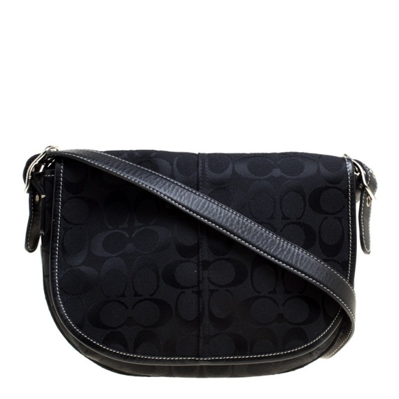 Coach Black Signature Canvas Crossbody Bag NWOT - Picture 1 of 10
